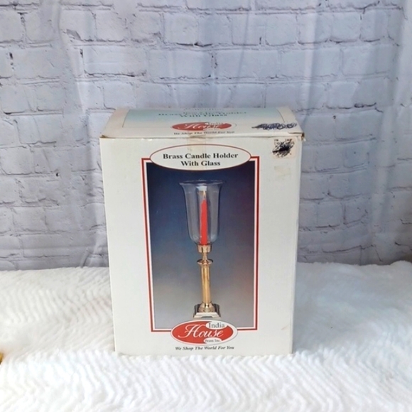 ROMANTIC Collection 100%Brass 20 Inch Tall Candle‎ Holder W/Globe - Picture 3 of 5